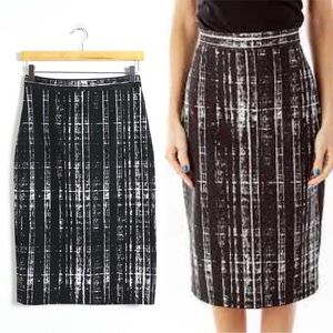 NWOT Banana Republic pencil skirt below knee abstract print straight office work